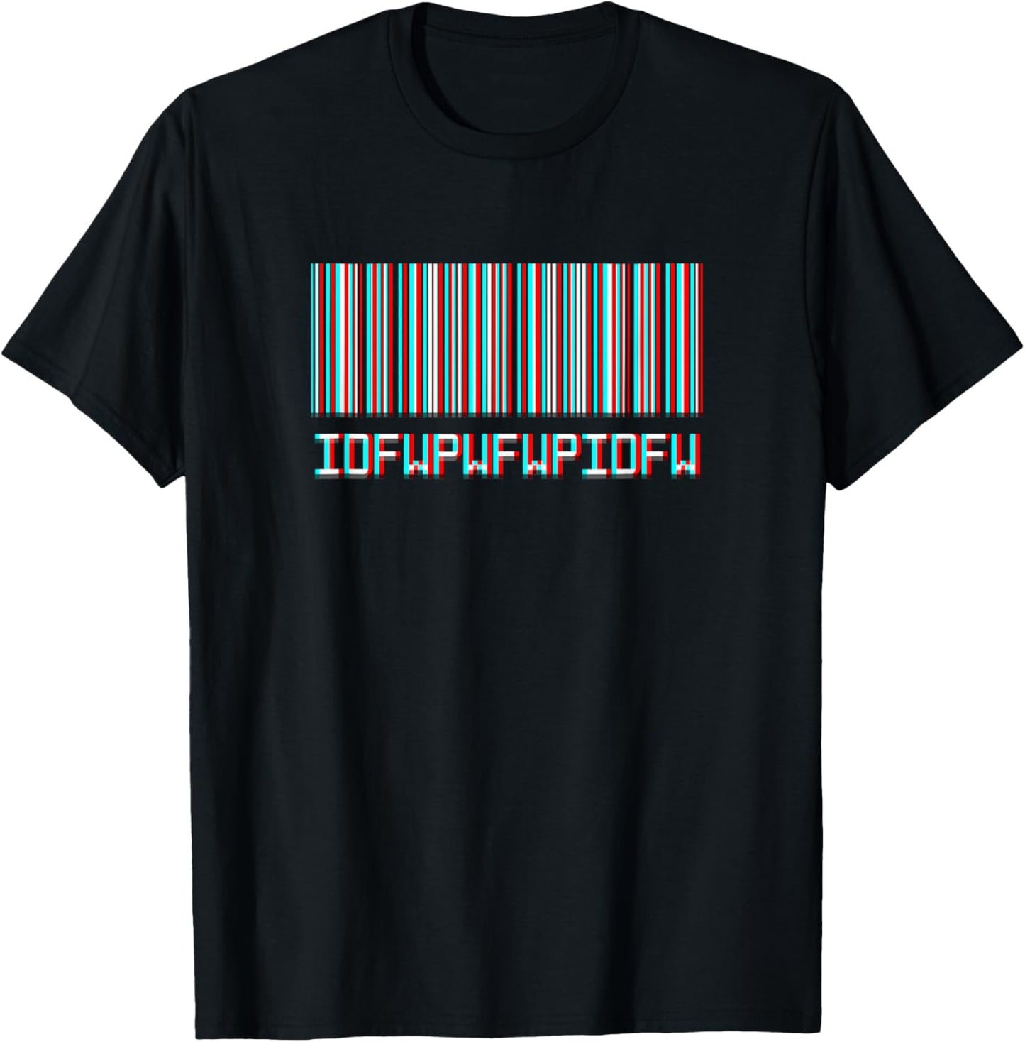 IDFWPWFWPIDFW Hidden Meaning Modern Stereoscopic Glitch T-Shirt - T-Shirt | Black