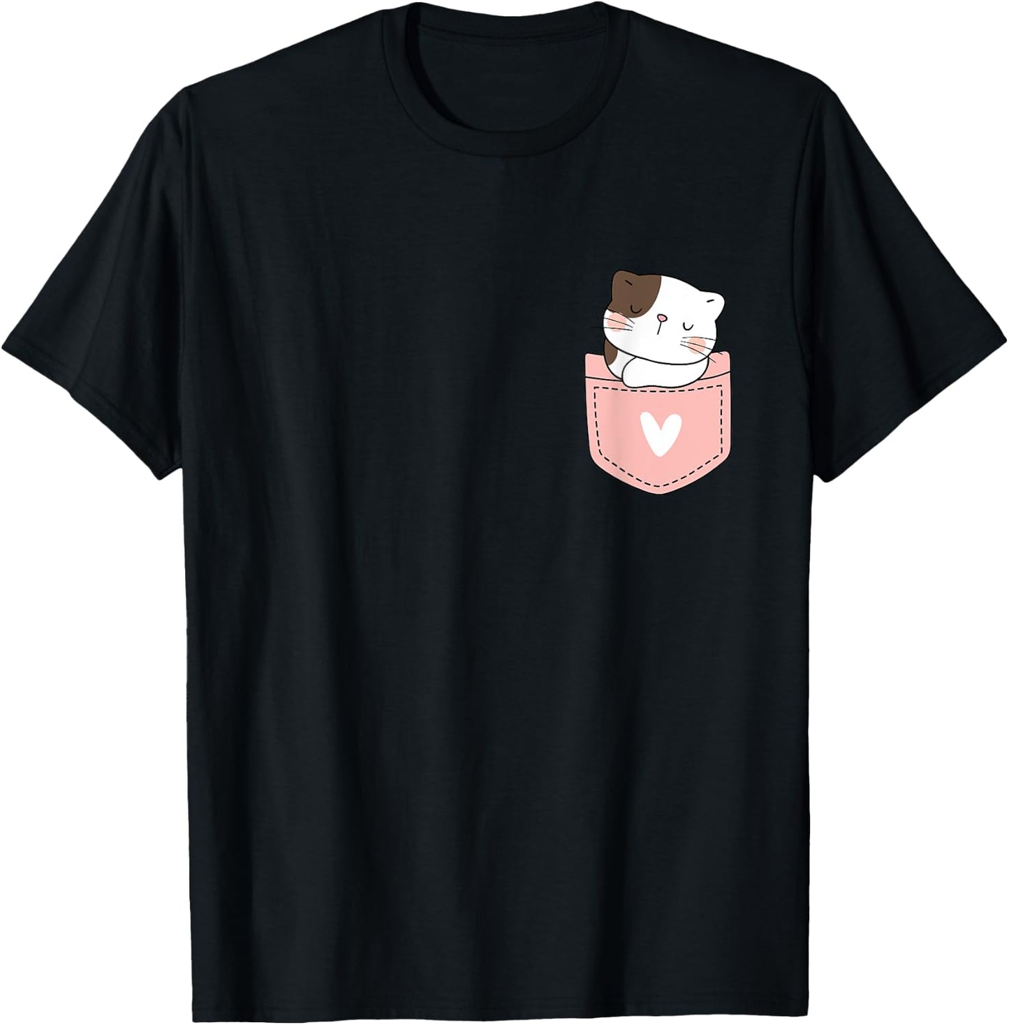 Kitty Cat In The Pocket Cute Pocket Kitten T-Shirt - T-Shirt | Black
