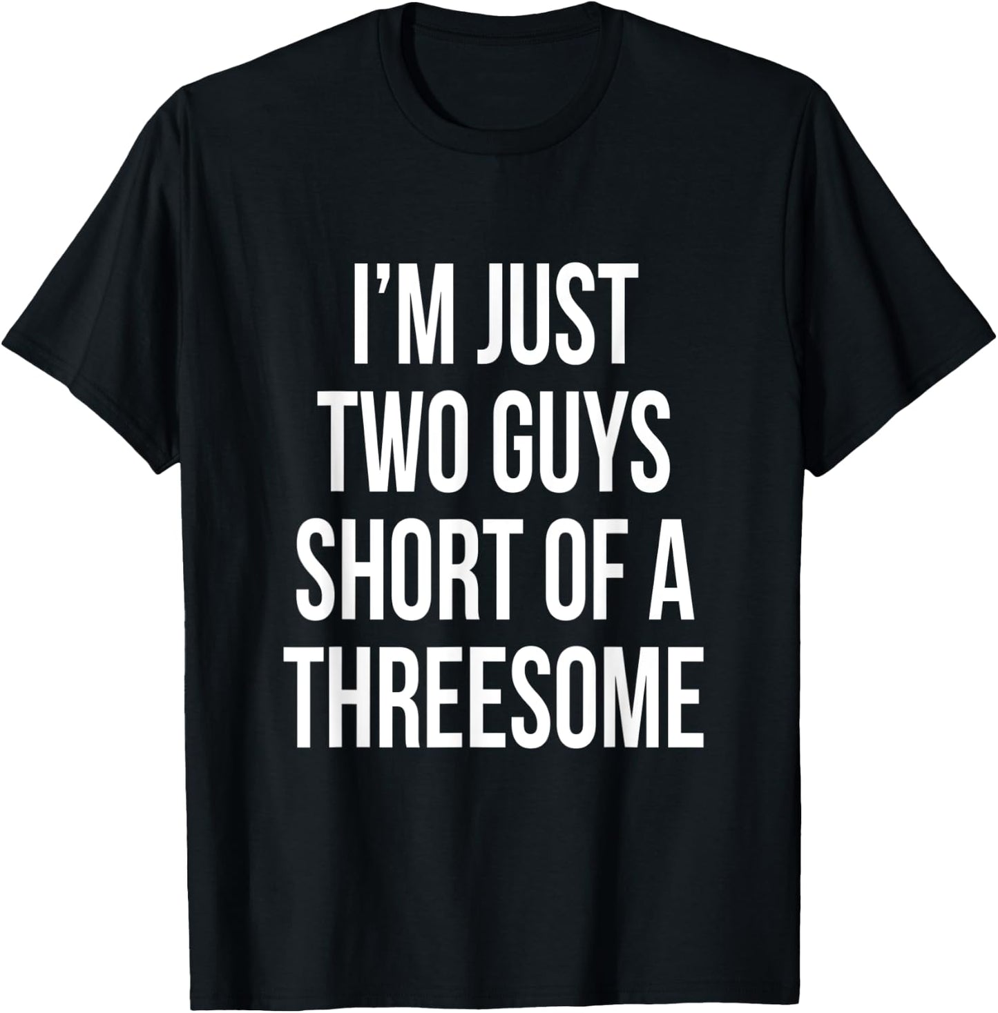 Threesome 3some Guys Girls Men Women Flirt Pride Funny Gag T-Shirt - T-Shirt | Black