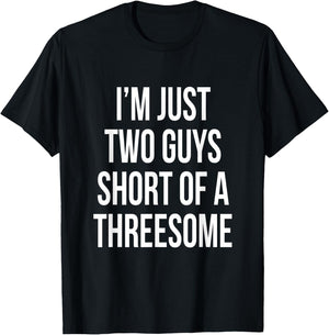Threesome 3some Guys Girls Men Women Flirt Pride Funny Gag T-Shirt - T-Shirt | Black