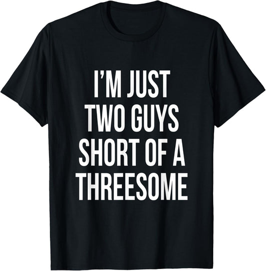 Threesome 3some Guys Girls Men Women Flirt Pride Funny Gag T-Shirt - T-Shirt | Black