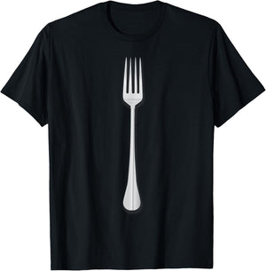 Funny Halloween Party Fork Costume Couple Matching T-Shirt - T-Shirt | Black