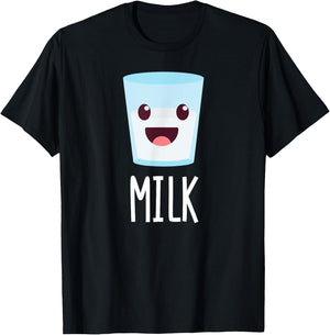 Milk & Cookies Matching Couple Halloween Best Friends T-Shirt - T-Shirt | Black