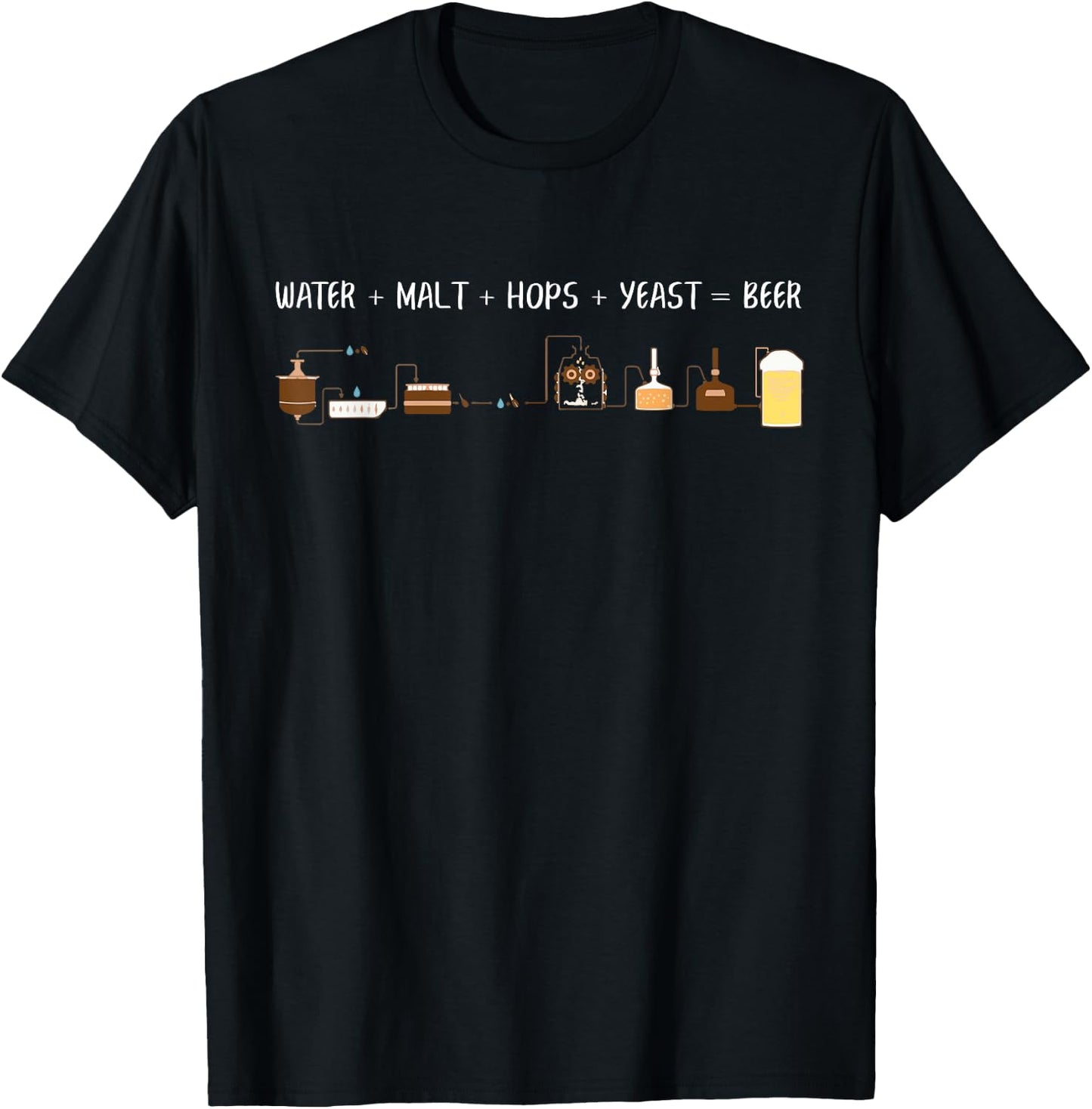 Craft Beer Making Cycle Diagram For Homebrew Funny T-Shirt - T-Shirt | Black