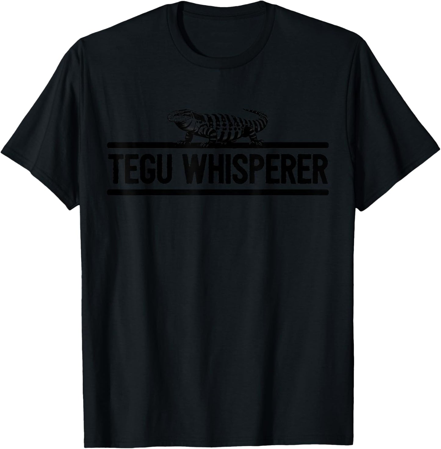 Tegu Whisperer I Tegu Lizard I Giant Black And White Tegu T-Shirt - T-Shirt | Black