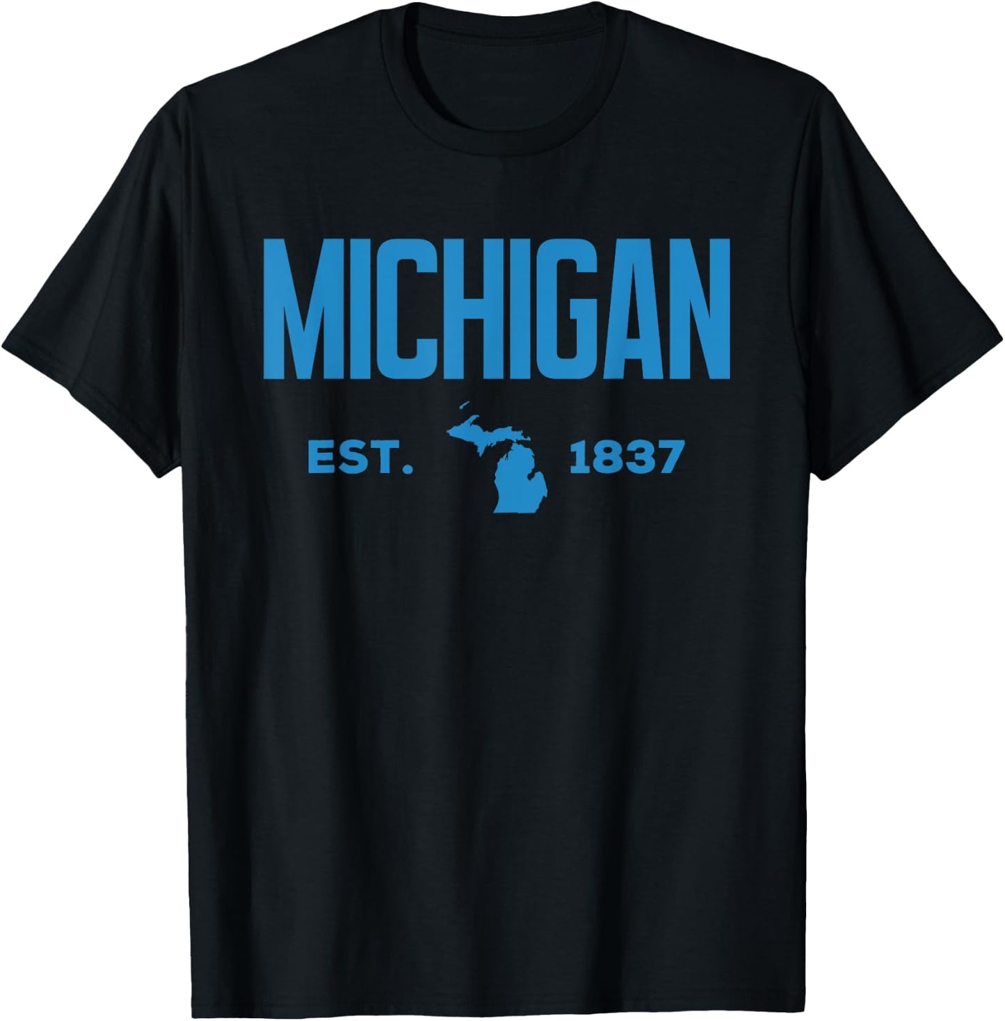 Michigan Retro Est Date Love Michigan Best State T-Shirt - T-Shirt | Black