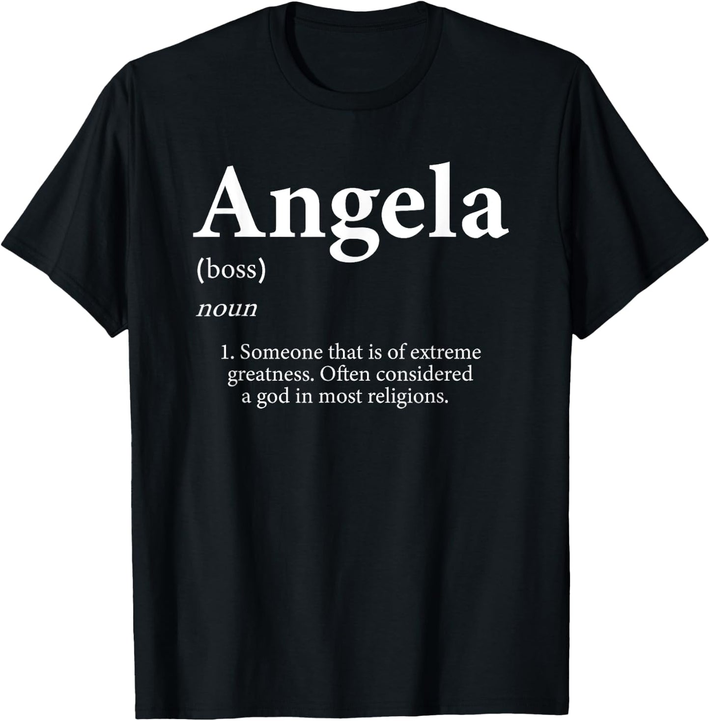 Angela Definition Funny First Name Birthday Party For Angela T-Shirt - T-Shirt | Black