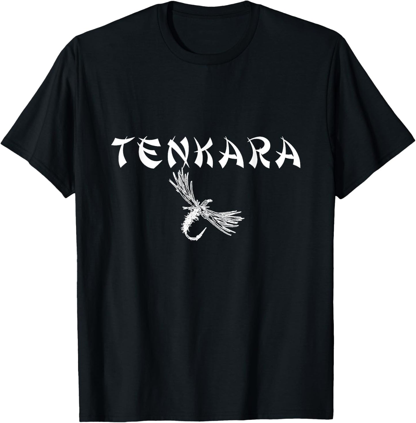 TENKARA fishing-shirt with fly T-Shirt - T-Shirt | Black