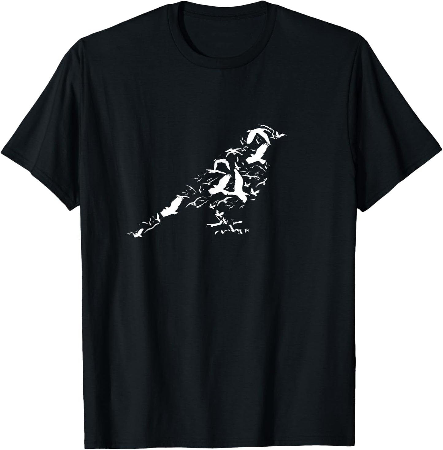 Bird Made Of Birds Birdwatcher Funny Camping Cool Novelty T-Shirt - T-Shirt | Black
