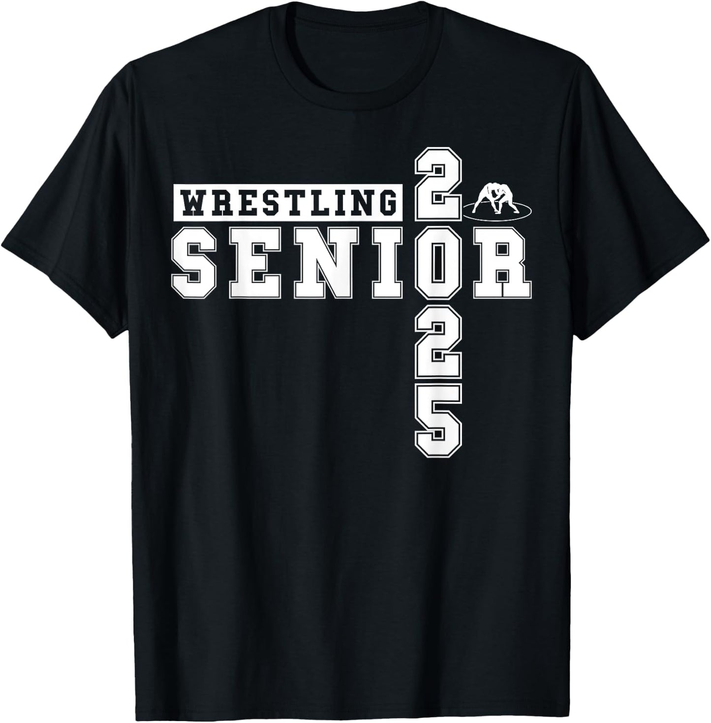 Wrestling Senior Night Wrestling Senior 2025 Graduation 4 T-Shirt - T-Shirt | Black
