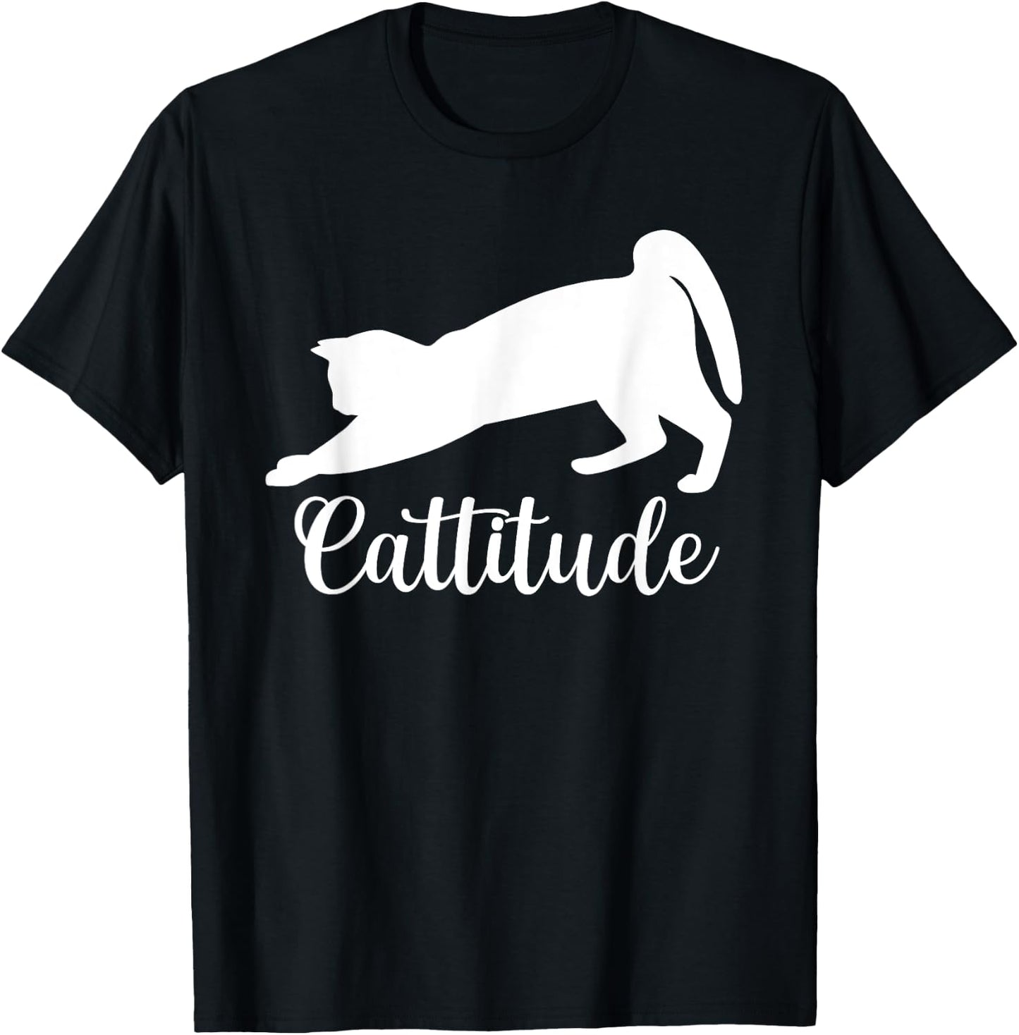 Cattitude Funny Cat Lover Kitten Pet Owner Women Kids T-Shirt - T-Shirt | Black