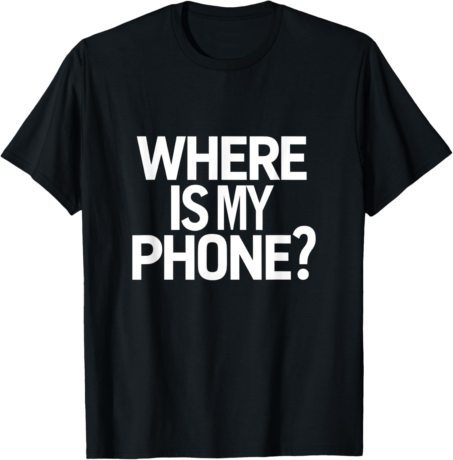 Funny Lost Phone Lost It Again Graphic T-Shirt - T-Shirt | Black
