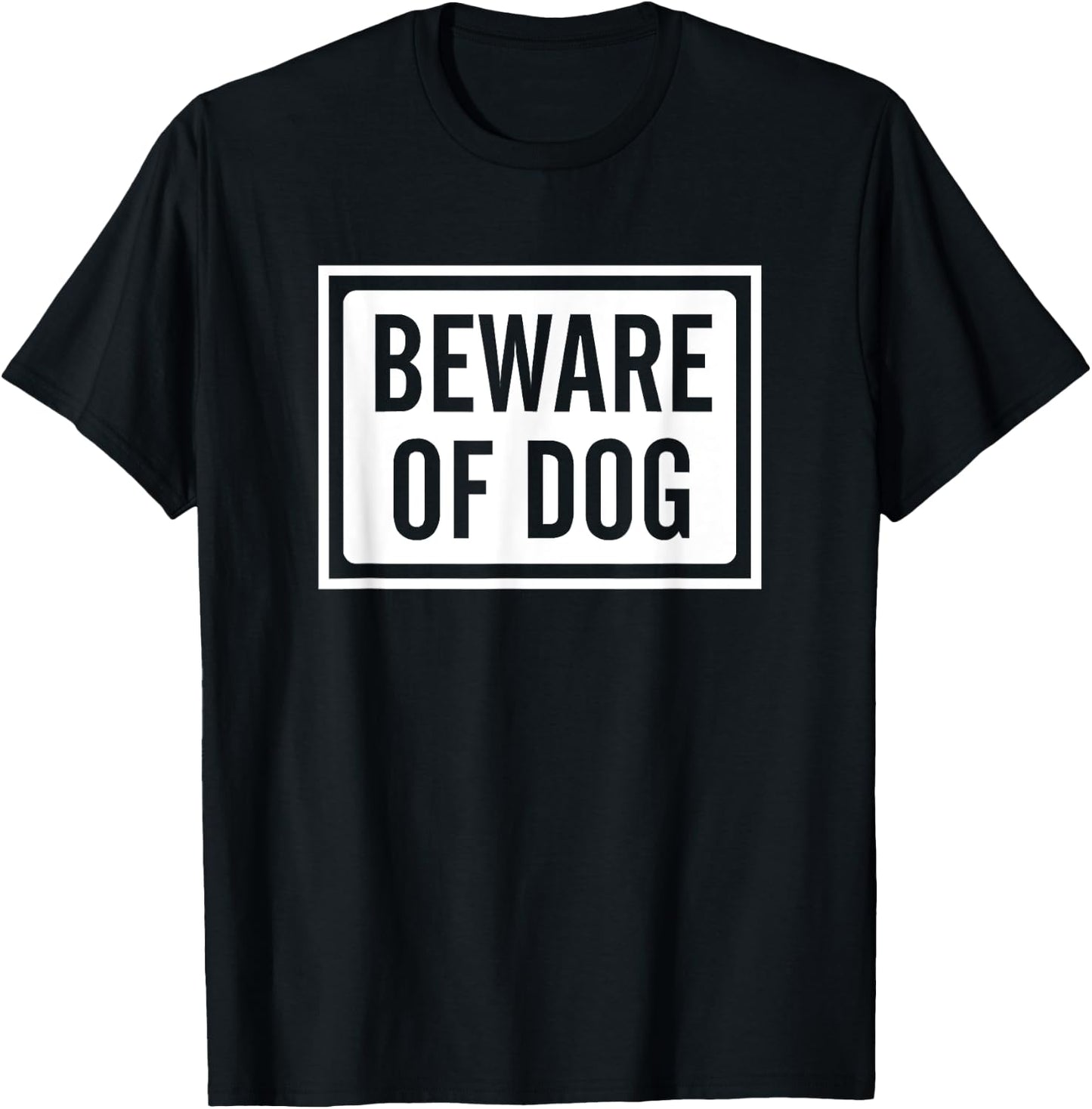Beware of Dog Sign logo Men Women Girls Kids T-Shirt - T-Shirt | Black