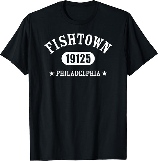 FISHTOWN Philadelphia PA 19125 Classic Athletic Design T-Shirt - T-Shirt | Black