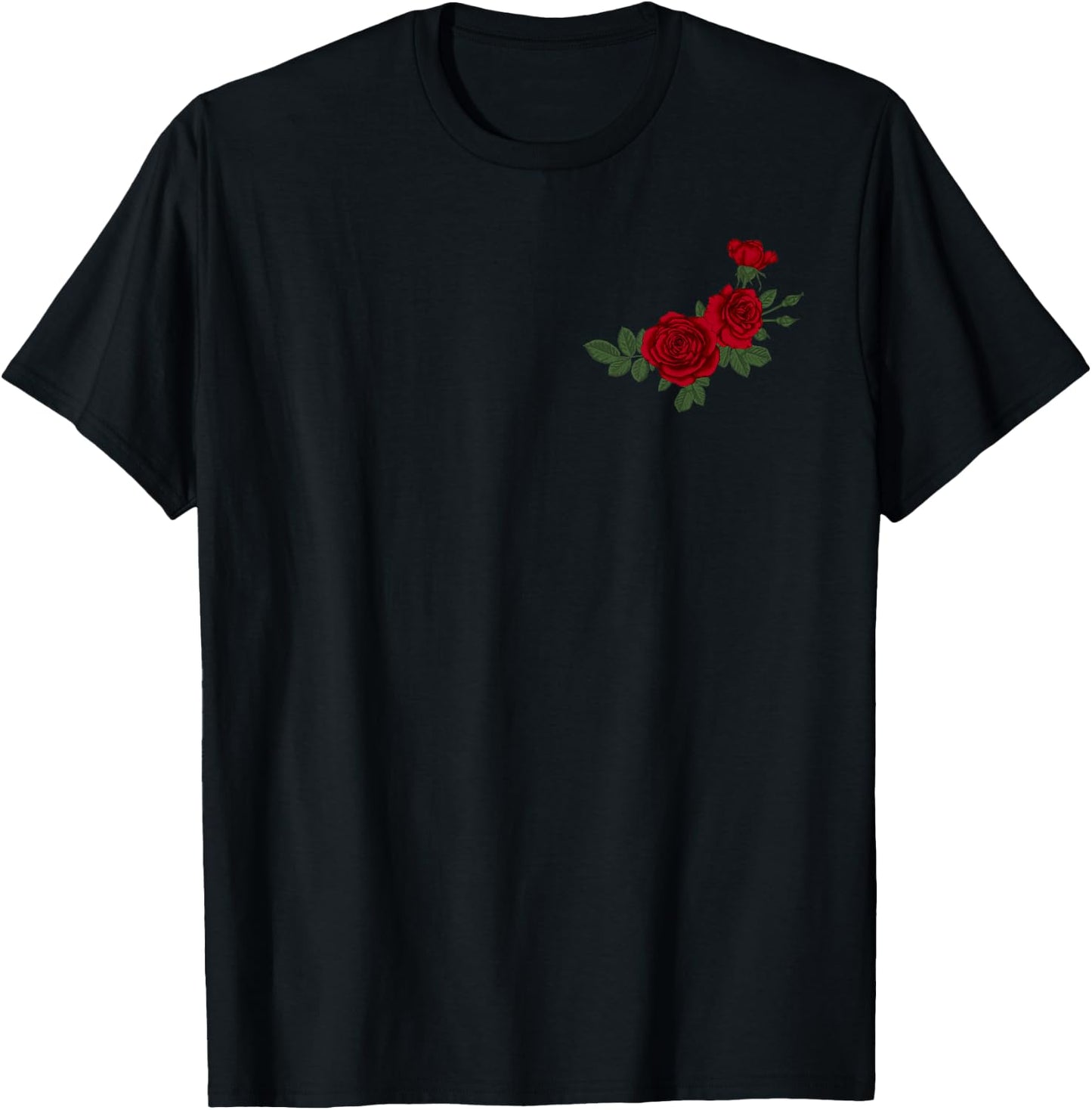 Cool Red Roses Elegant Floral Design Women and Youth T-Shirt - T-Shirt | Black