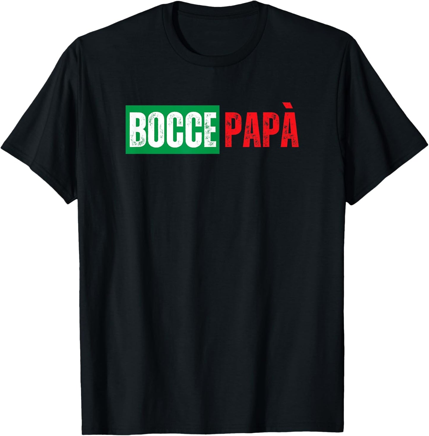 Bocce Ball Papa Grandpa Bocceball Game Player Italy Flag T-Shirt - T-Shirt | Black