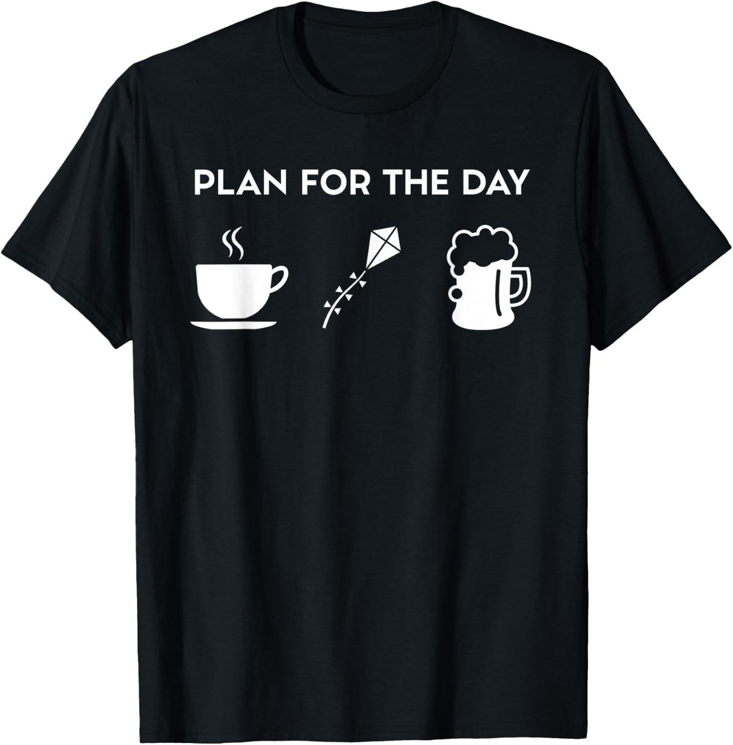 Funny Coffee Kite Flying Beer T-Shirt - T-Shirt | Black