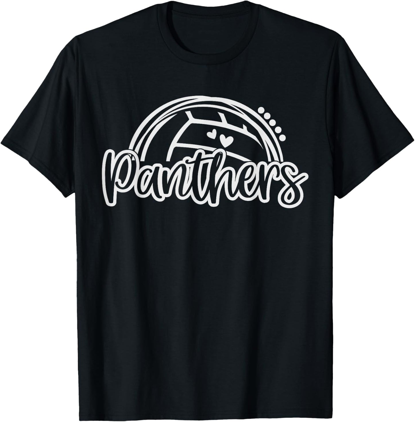 Volleyball Panther School Sports Fan Team Spirit T-Shirt - T-Shirt | Black