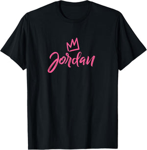 Jordan the Queen / Pink Crown & Name Called Jordan T-Shirt - T-Shirt | Black