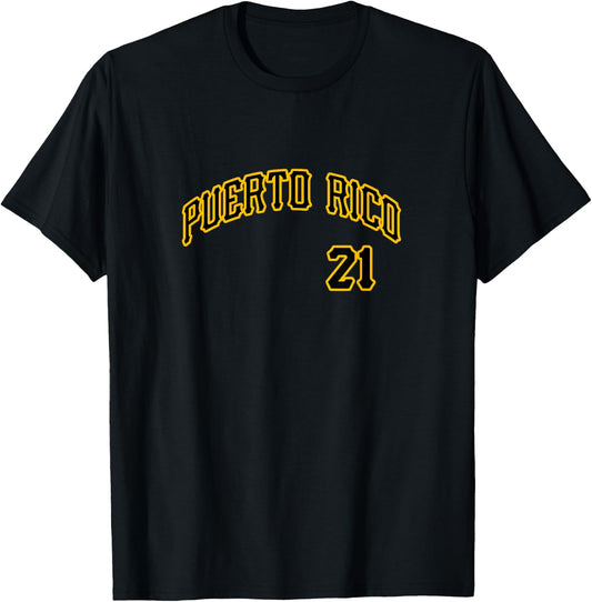 Puerto Rico 21 Boricua Baseball Santurce Beisbol Souvenir T-Shirt - T-Shirt | Black