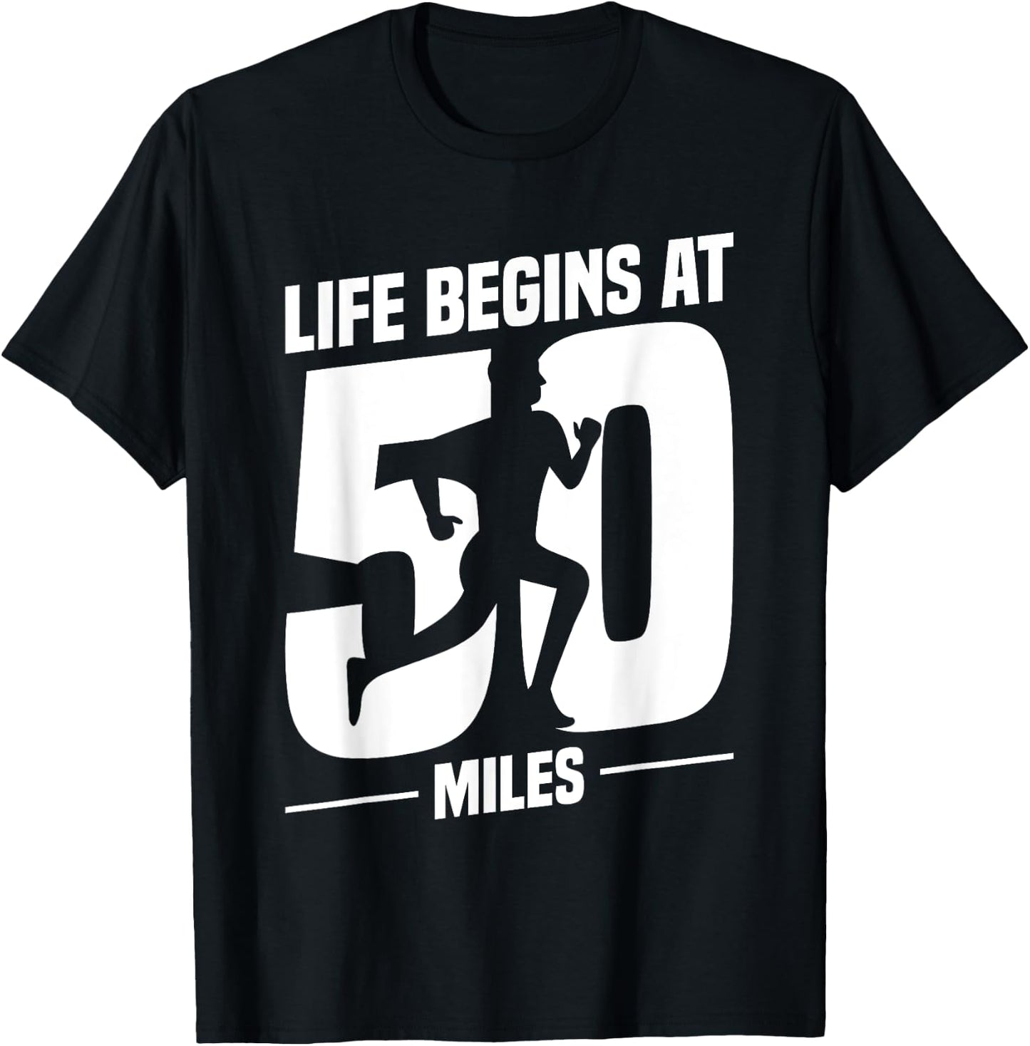 50 Miles Ultrarunning Ultra Marathon Runner Ultramarathon T-Shirt - T-Shirt | Black