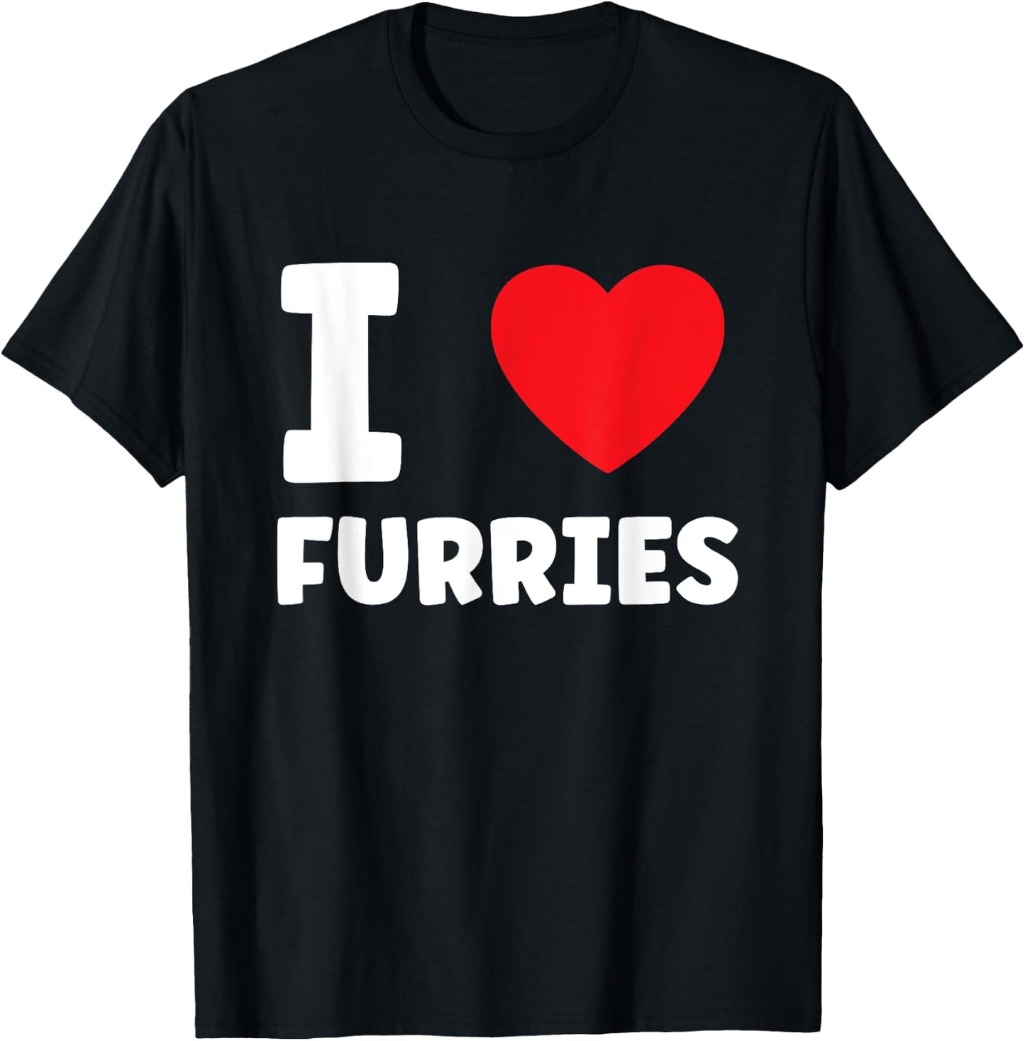 Cute I Heart Furries Furry Fandom Love T-Shirt - T-Shirt | Black