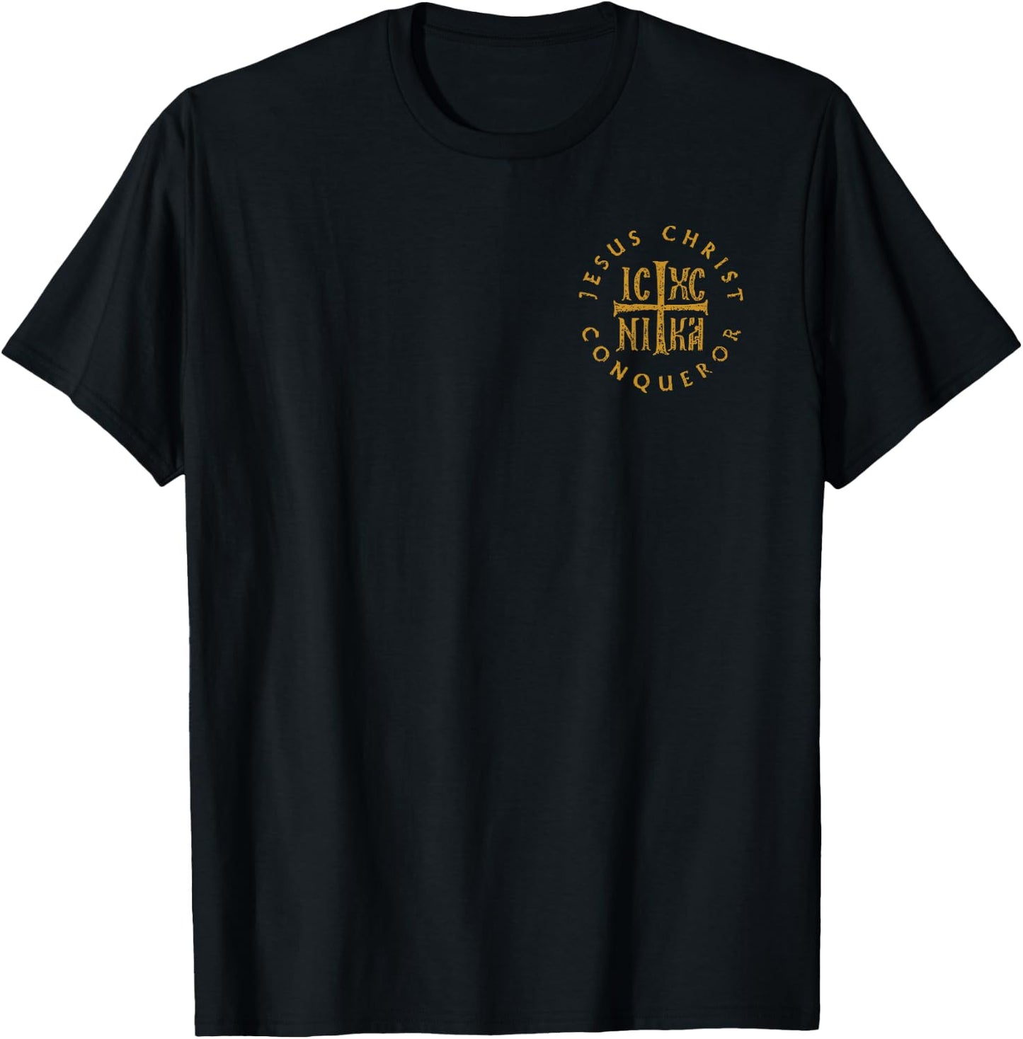 IC XC NIKA Cross Christogram Orthodox Jesus Christ Side T-Shirt - T-Shirt | Black
