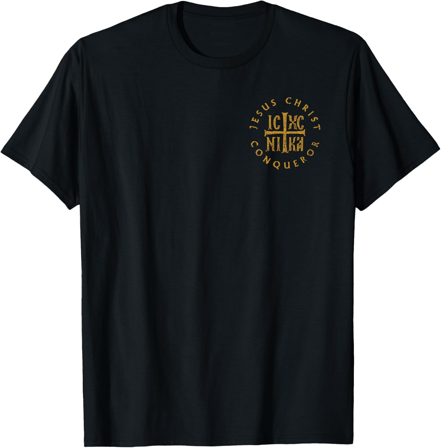 IC XC NIKA Cross Christogram Orthodox Jesus Christ Side T-Shirt - T-Shirt | Black
