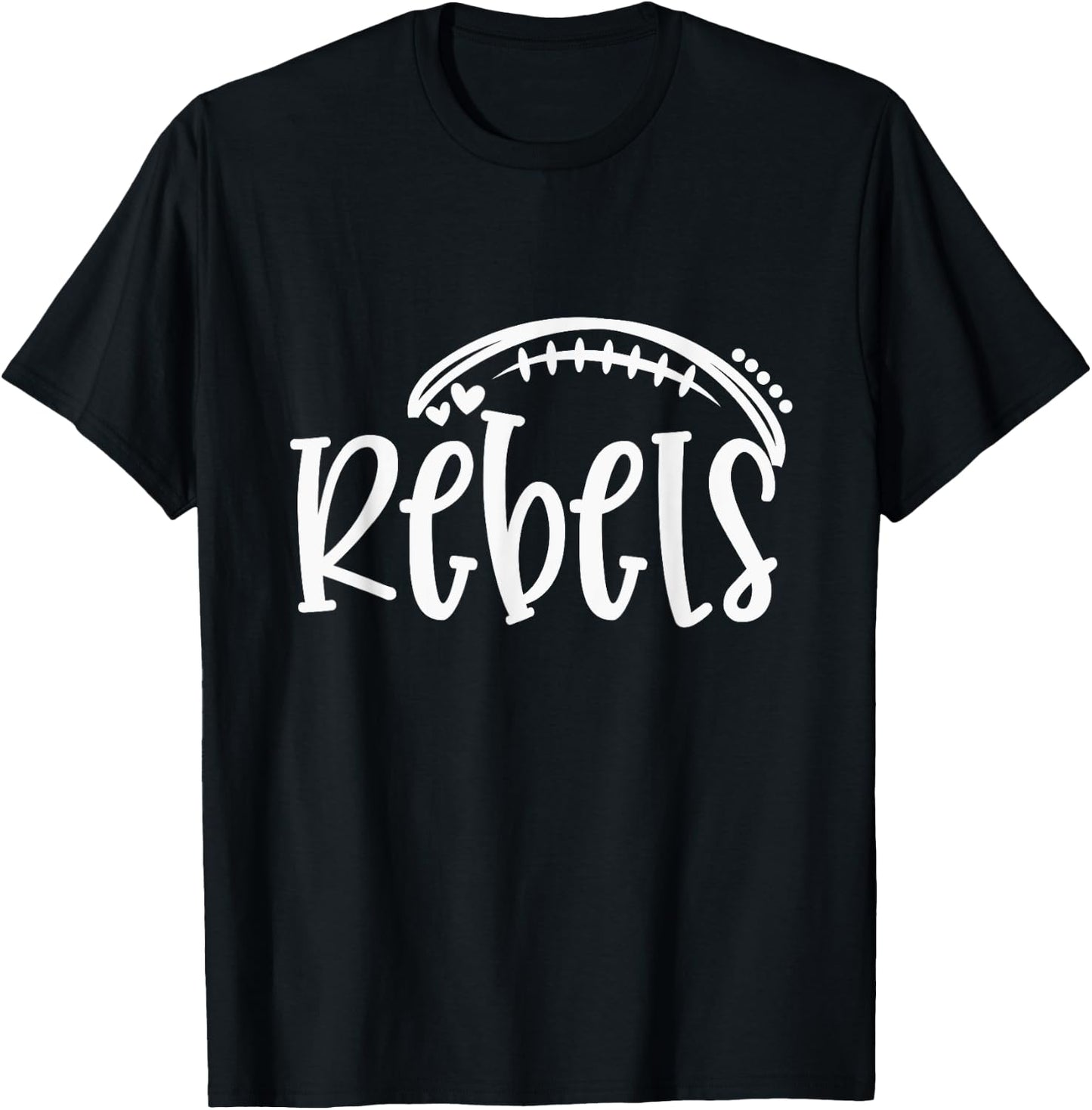 Rebel Pride Football School Spirit Game Day T-Shirt - T-Shirt | Black