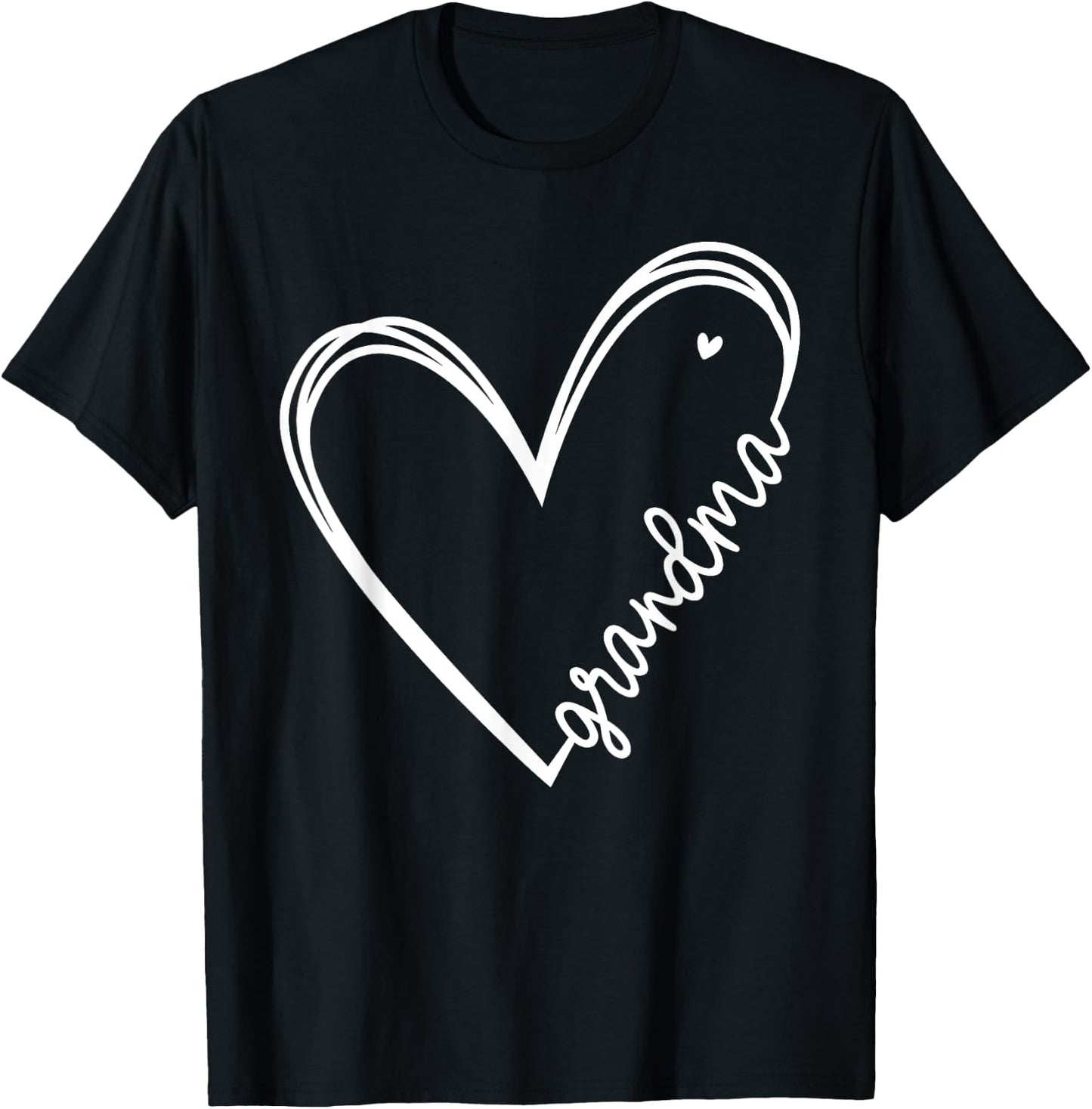 Grandma Heart Women for Christmas Mother's Day Birthdays T-Shirt - T-Shirt | Black