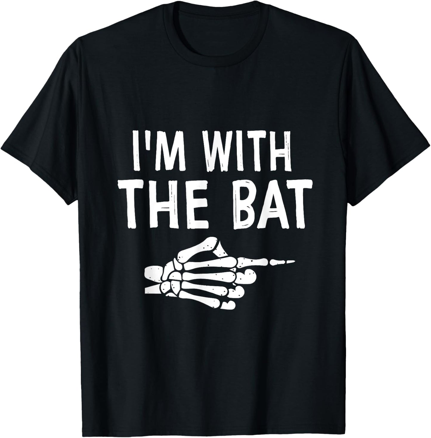 I'm With The Bat Funny Matching Couple Halloween Costume T-Shirt - T-Shirt | Black
