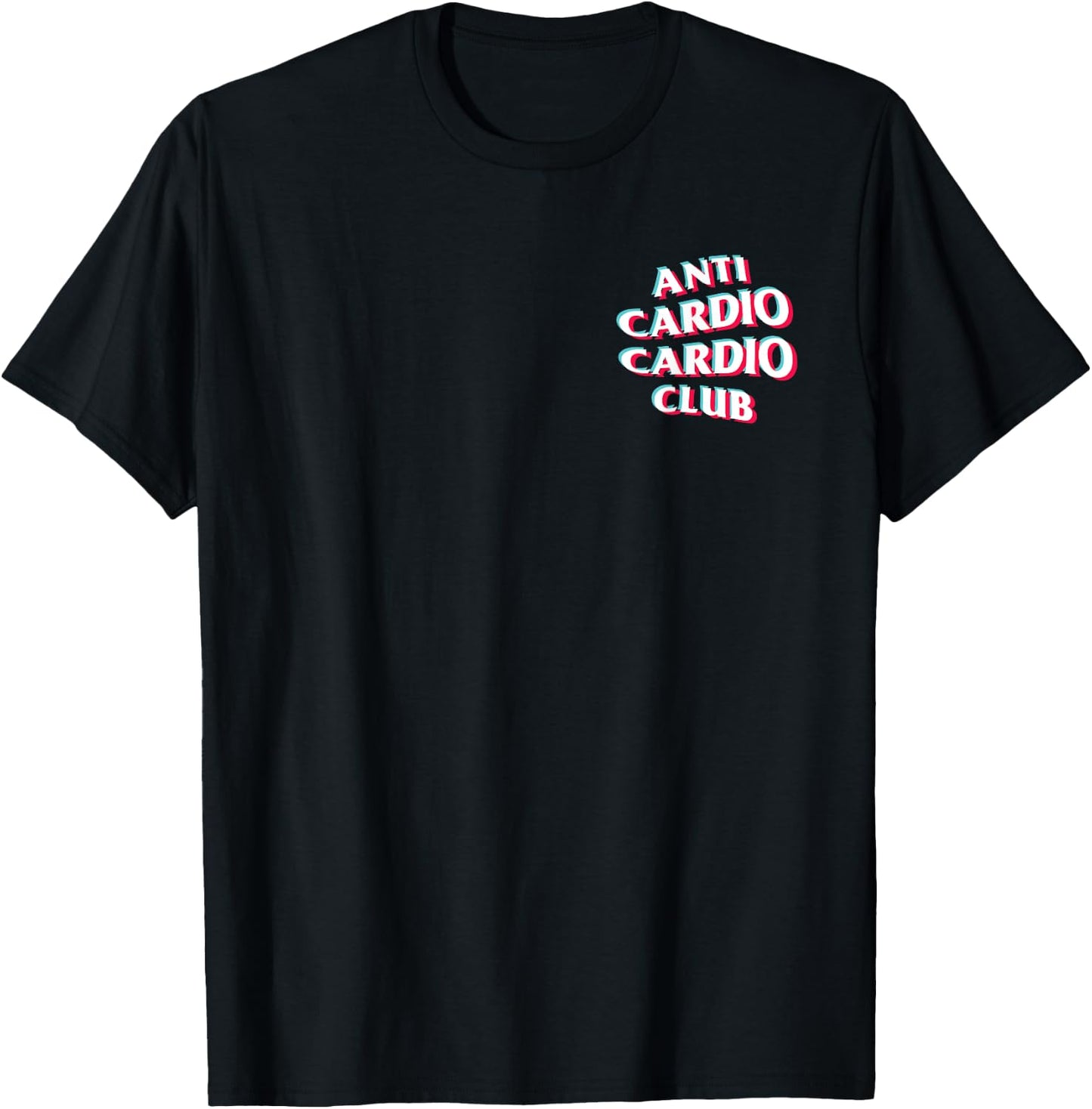 Anti Cardio Cardio Club: Trippy anaglyph Logo T-Shirt - T-Shirt | Black