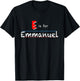 E Is For Emmanuel, boys custom personalized name kids school T-Shirt - T-Shirt | Black