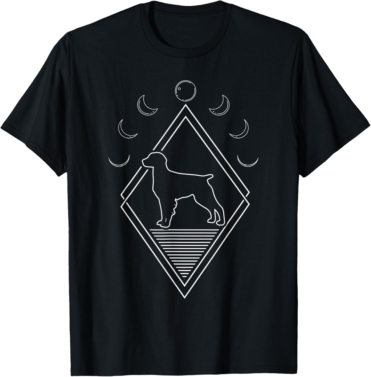 Brittany Spaniel Pet Dog Breed - Moon Phases Men Women T-Shirt - T-Shirt | Black