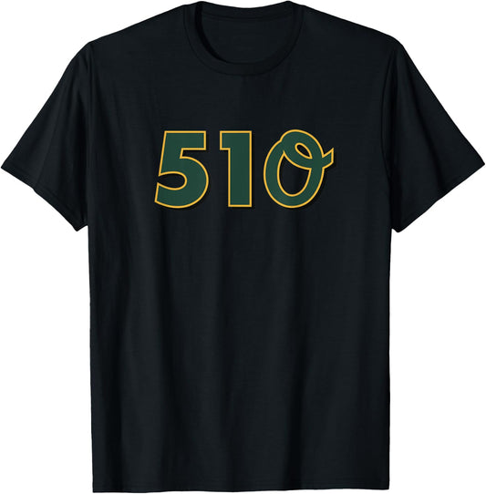 510 The Bay Area Oakland Baseball T-Shirt - T-Shirt | Black