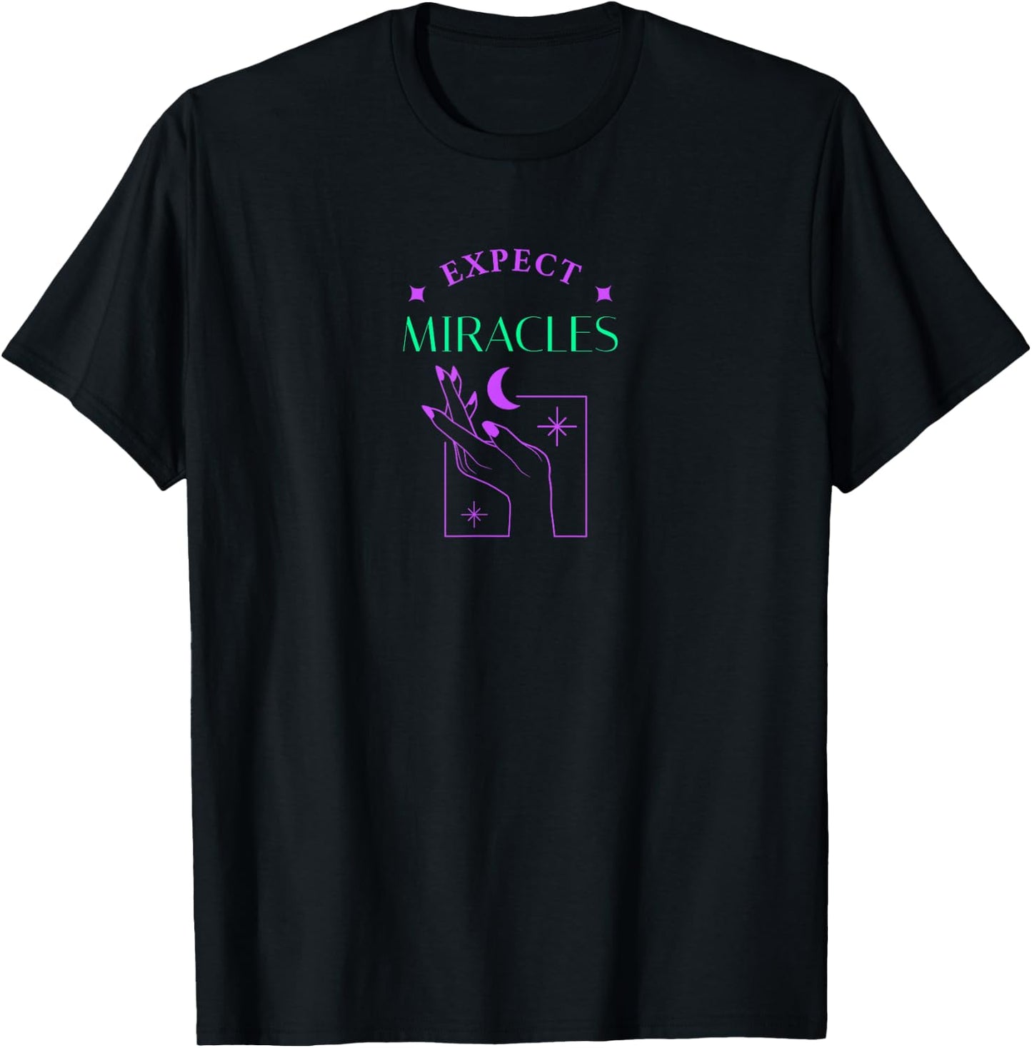 Expect Miracles Manifesting Law of Attraction Spiritual T-Shirt - T-Shirt | Black