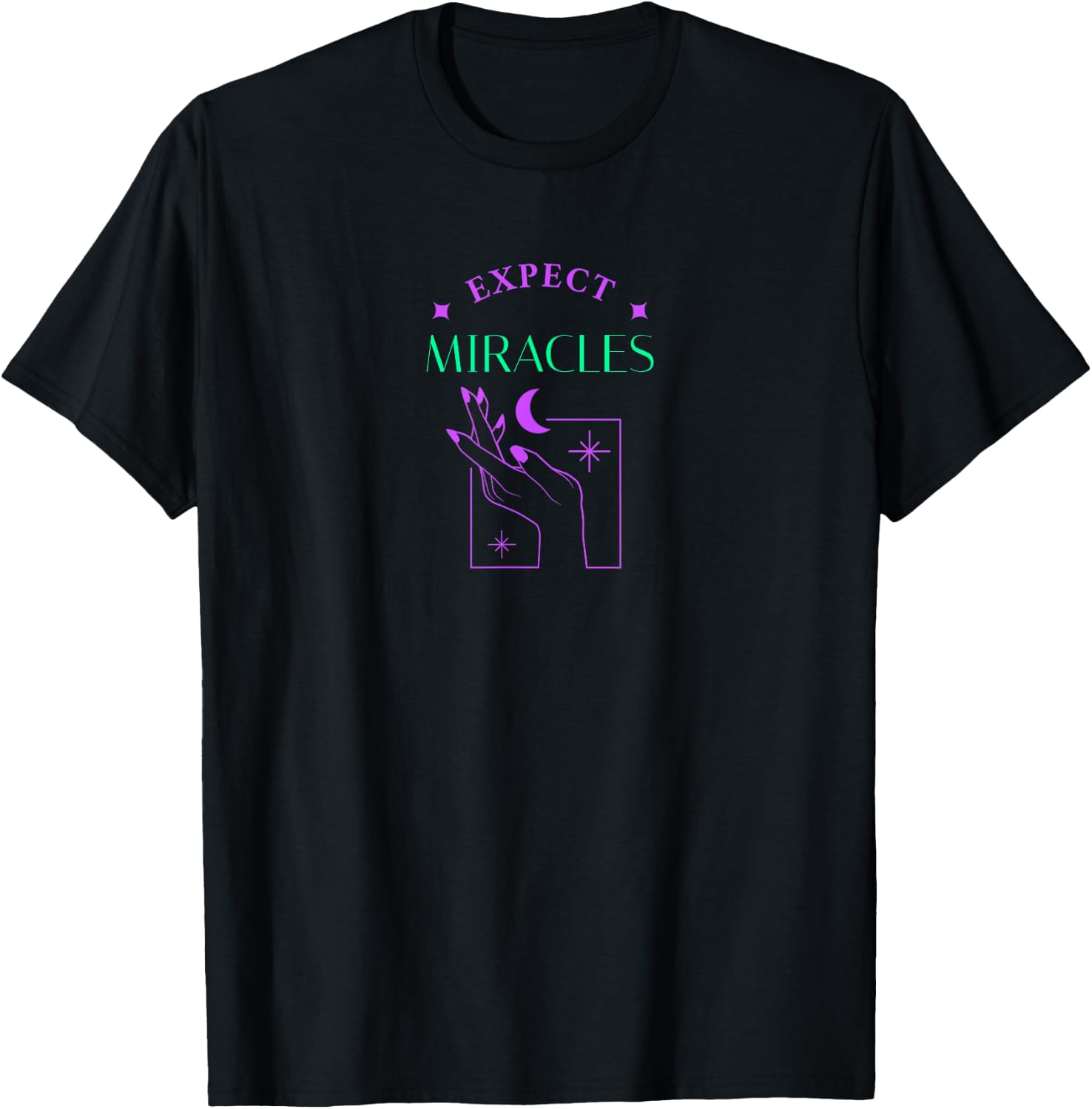 Expect Miracles Manifesting Law of Attraction Spiritual T-Shirt - T-Shirt | Black