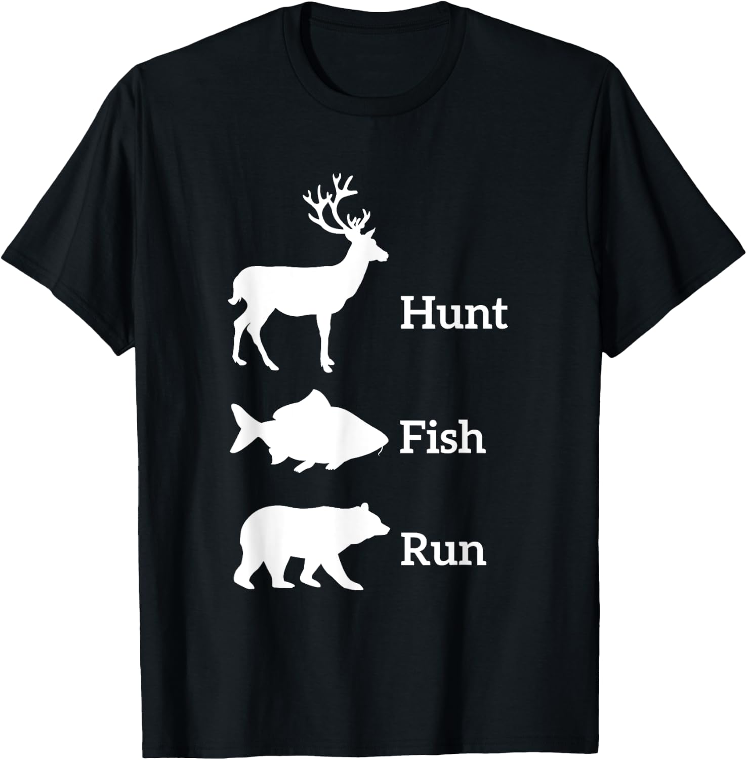 Fun Outdoor Wilderness Camping Gear Supply Men's Hunting Fishing Black S T-Shirt - T-Shirt | Black