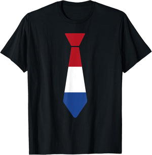 Netherlands Flag Tie Cute Dutch Boys Matching Family T-Shirt - T-Shirt | Black