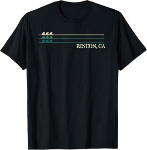 Rincon California Break Surfing Retro Wave T-Shirt - T-Shirt | Black