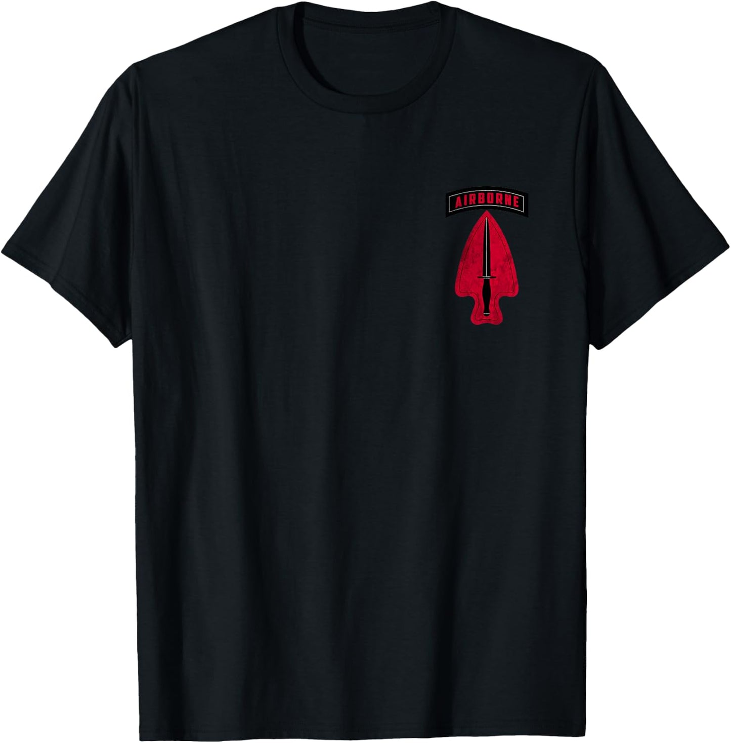 USASOC Force Airborne Vintage Logo Veteran Military Papa T-Shirt - T-Shirt | Black