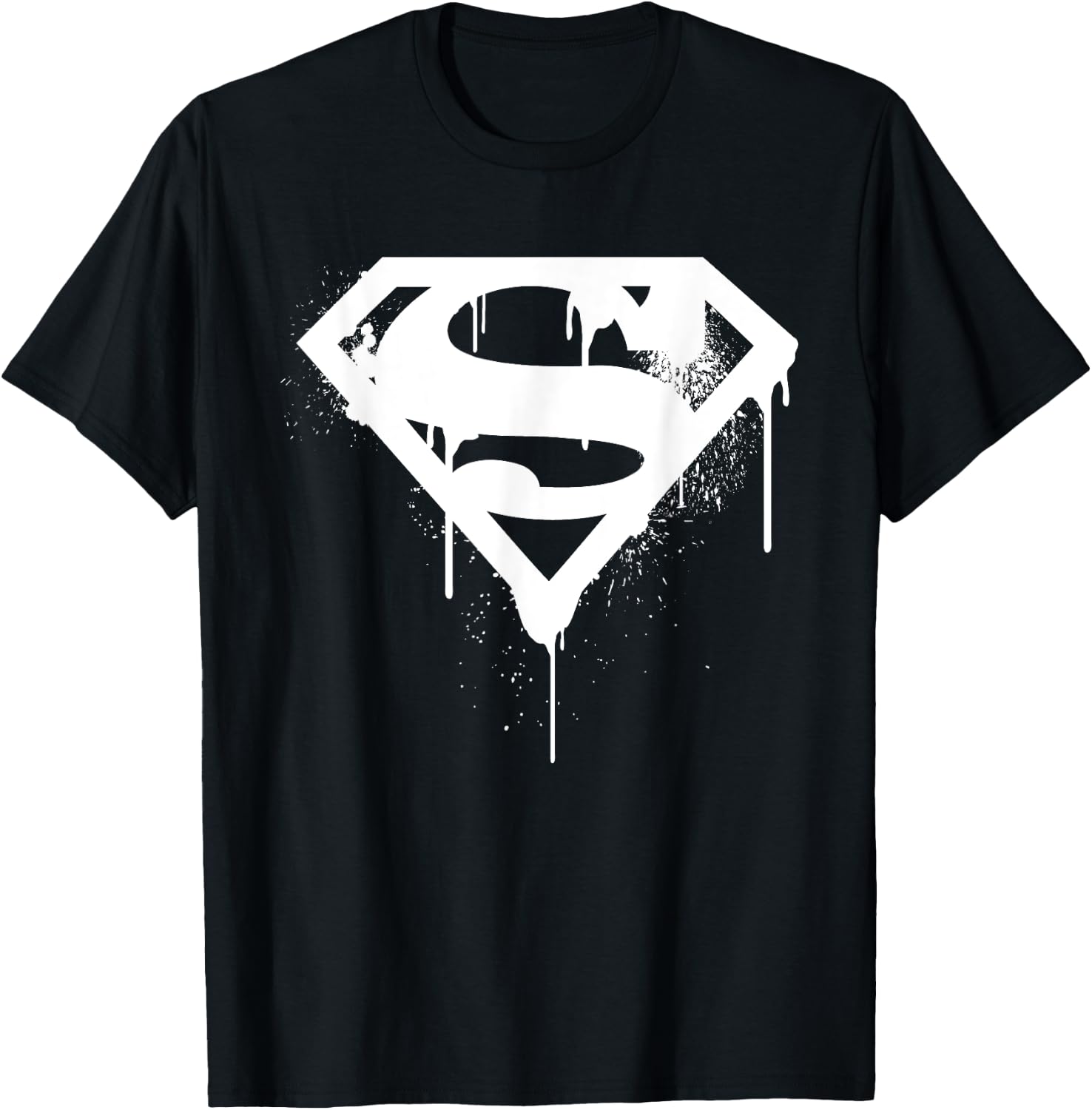DC Superman Logo Doomsday White Graffiti T-Shirt - T-Shirt | Black