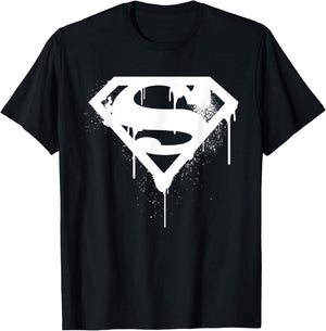 DC Superman Logo Doomsday White Graffiti T-Shirt - T-Shirt | Black