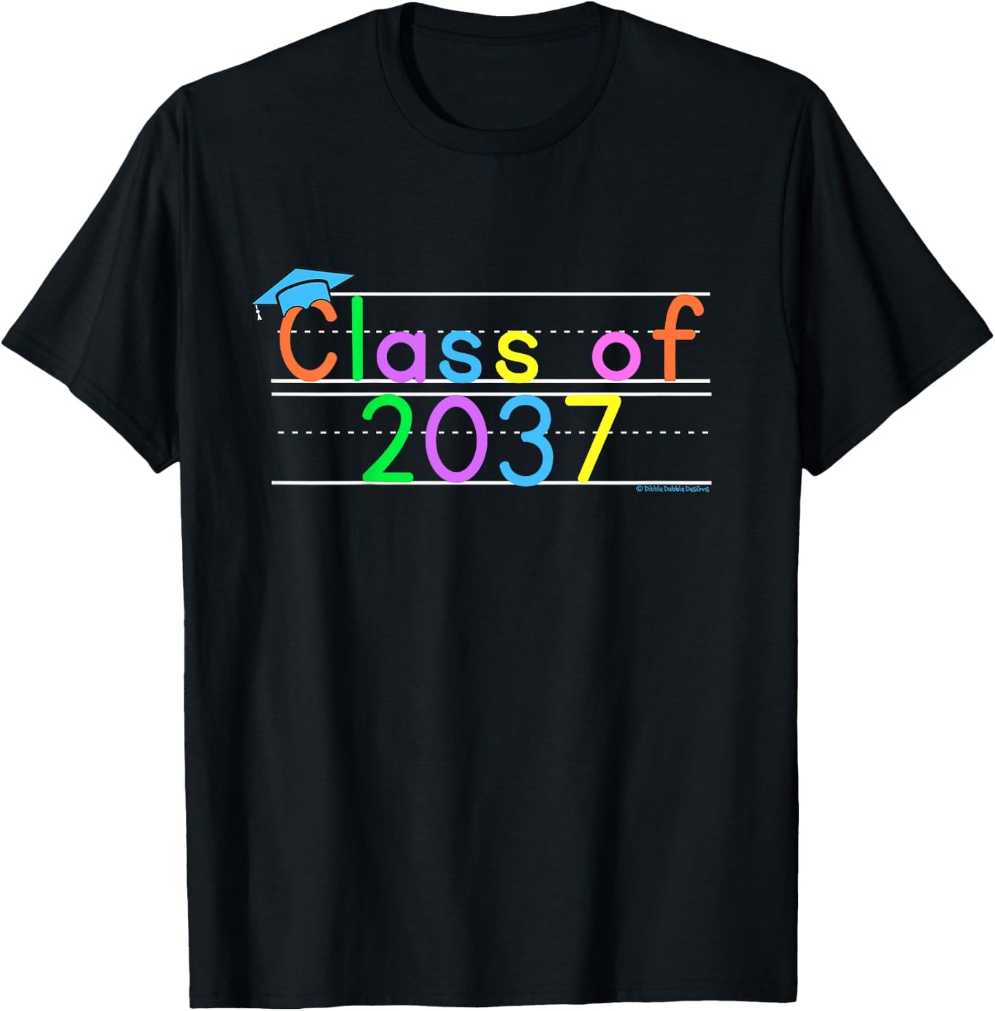 Kids Class of 2037 Boys Girls Funny First Day of Kindergarten T-Shirt - T-Shirt | Black