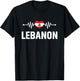Lebanon Flag Holiday Lebanon Heart Lebanese Flag T-Shirt - T-Shirt | Black