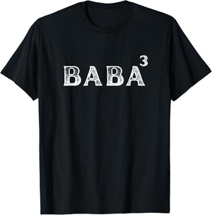 Funny Father of 3 Kids - Baba to be of 3 kids - Dad Cubed T-Shirt - T-Shirt | Black