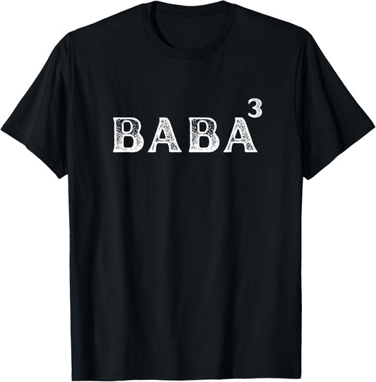 Funny Father of 3 Kids - Baba to be of 3 kids - Dad Cubed T-Shirt - T-Shirt | Black