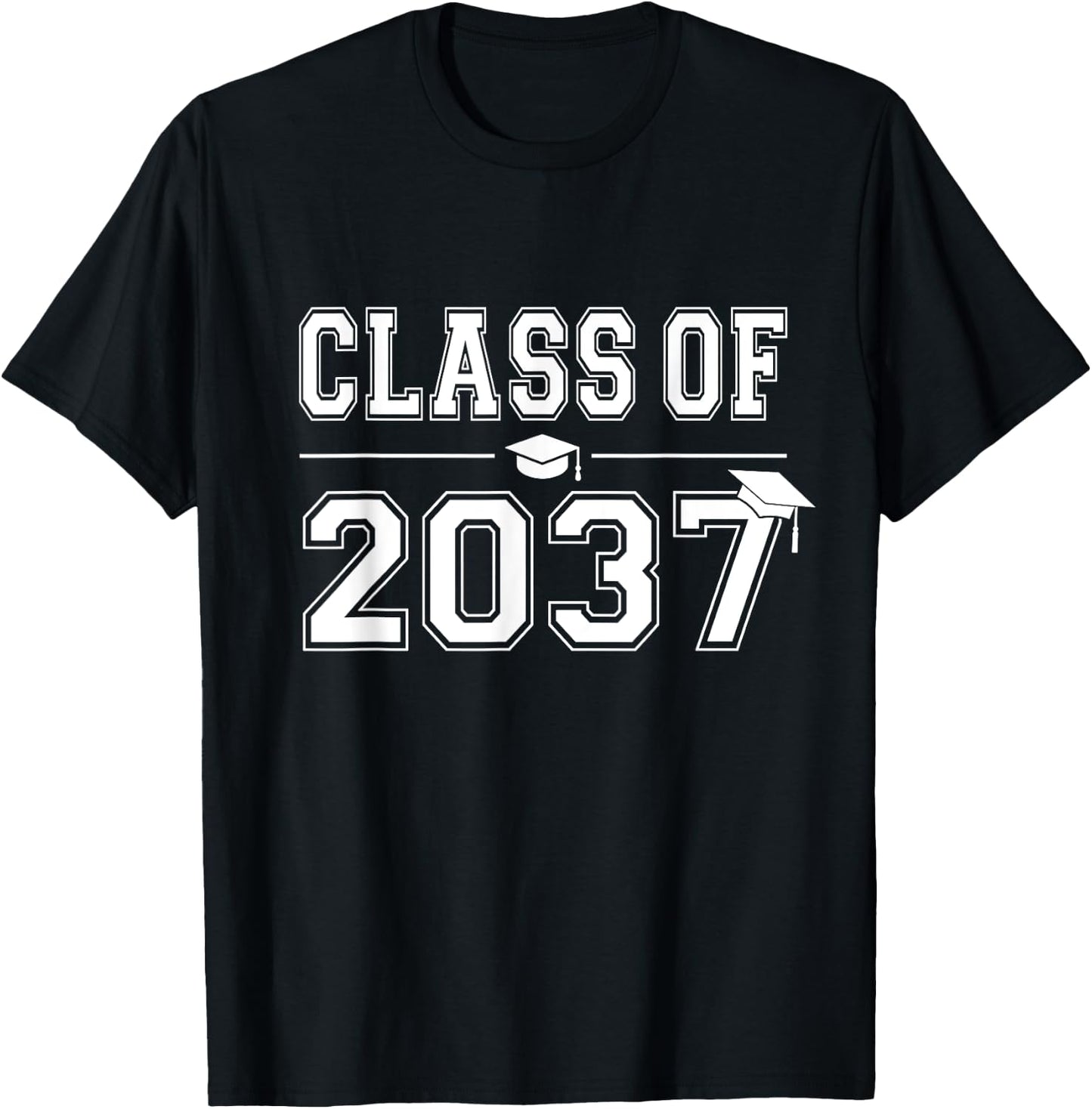 Class of 2037 Grow With Me First Day of School Graduation T-Shirt - T-Shirt | Black
