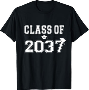 Class of 2037 Grow With Me First Day of School Graduation T-Shirt - T-Shirt | Black