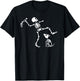Funny Walking Dog Skeleton Bone Pick Dog Lovers Women Kids T-Shirt - T-Shirt | Black